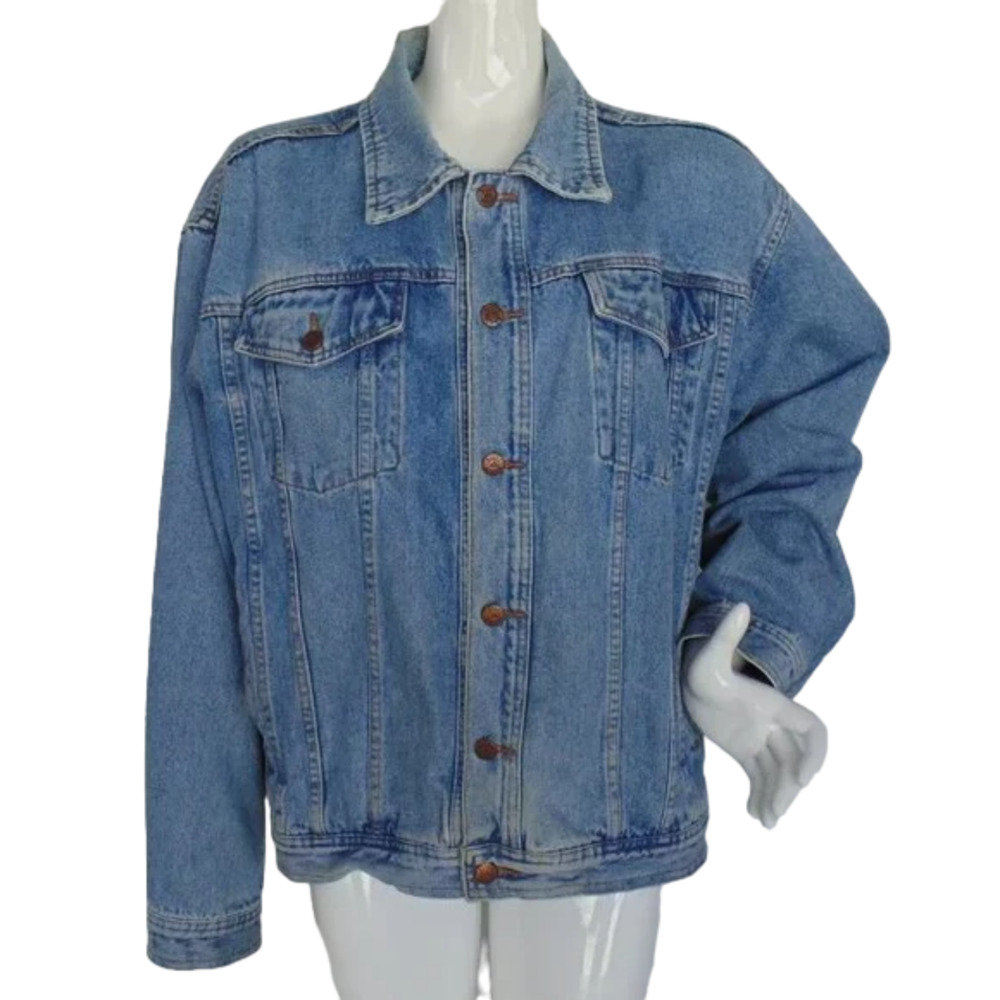 STONY RIVER Denim Jacket, XL, Buttons, Lighter Blue, 100% cotton, Vintage